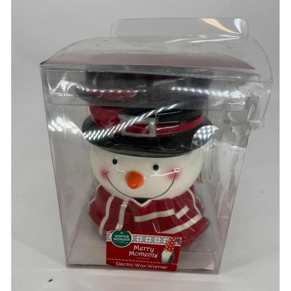 Winter Wonder Lane Snowman Electric Wax Warmer Merry Moments Ceramic Holiday Dec